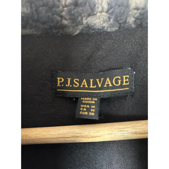 P.J. Salvage El Captain Women's Sherpa Vest Black Leopard Cheetah Print Size Med - Picture 6 of 6